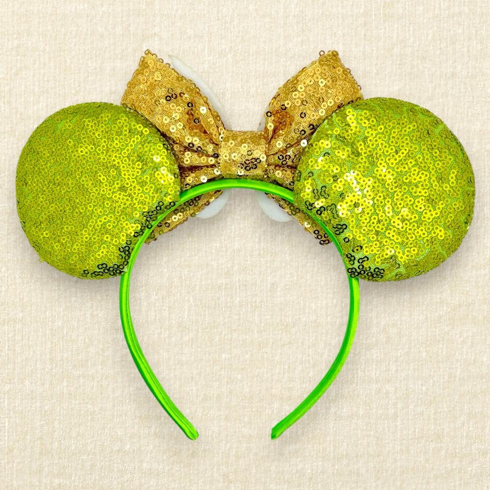 Green Sequin Tinker Bell Peter Pan Minnie Ears | Disney-Inspired Mouse Ears - Picture 4 of 4